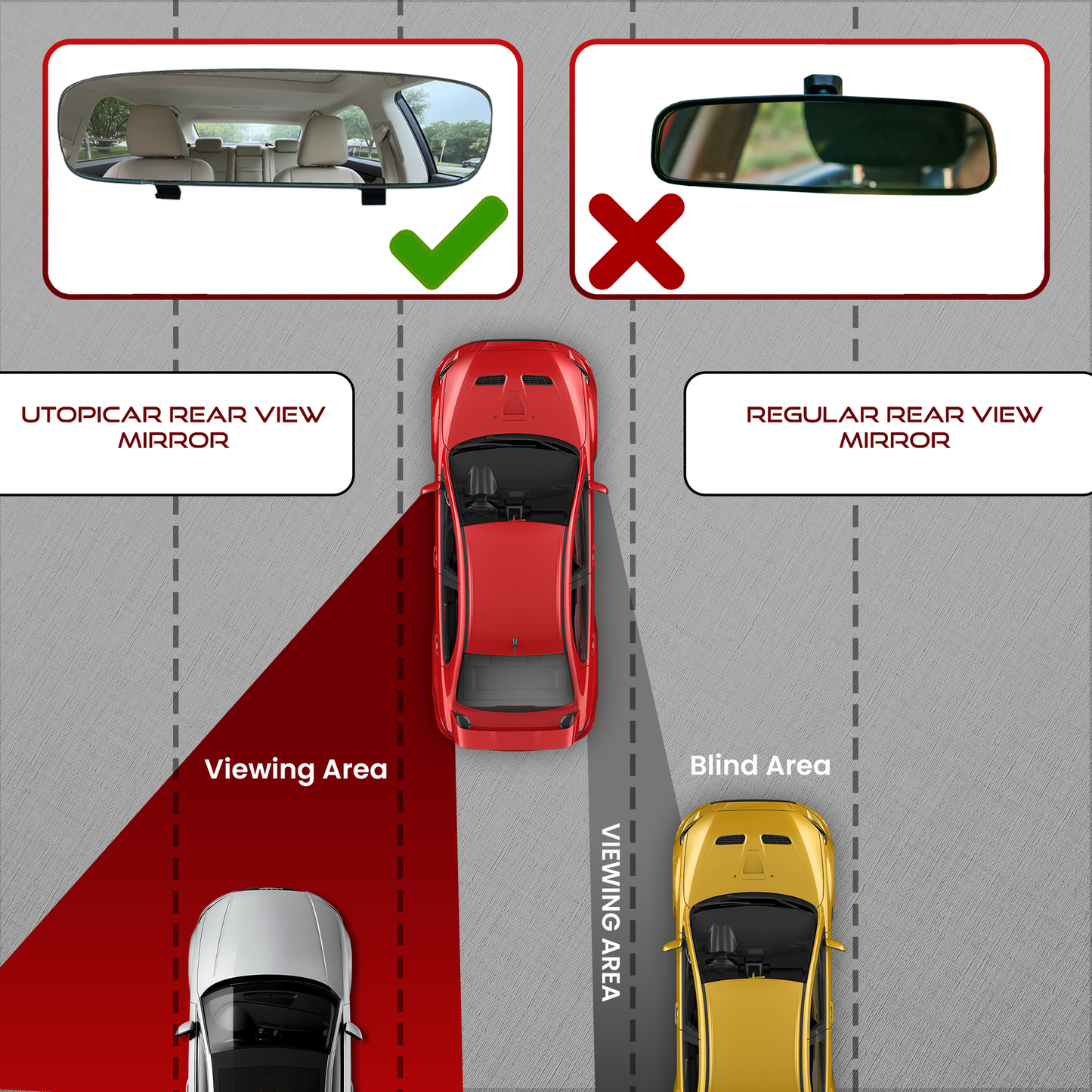 Model: RRVW339 Frameless type Blind Spot Rearview Mirrors