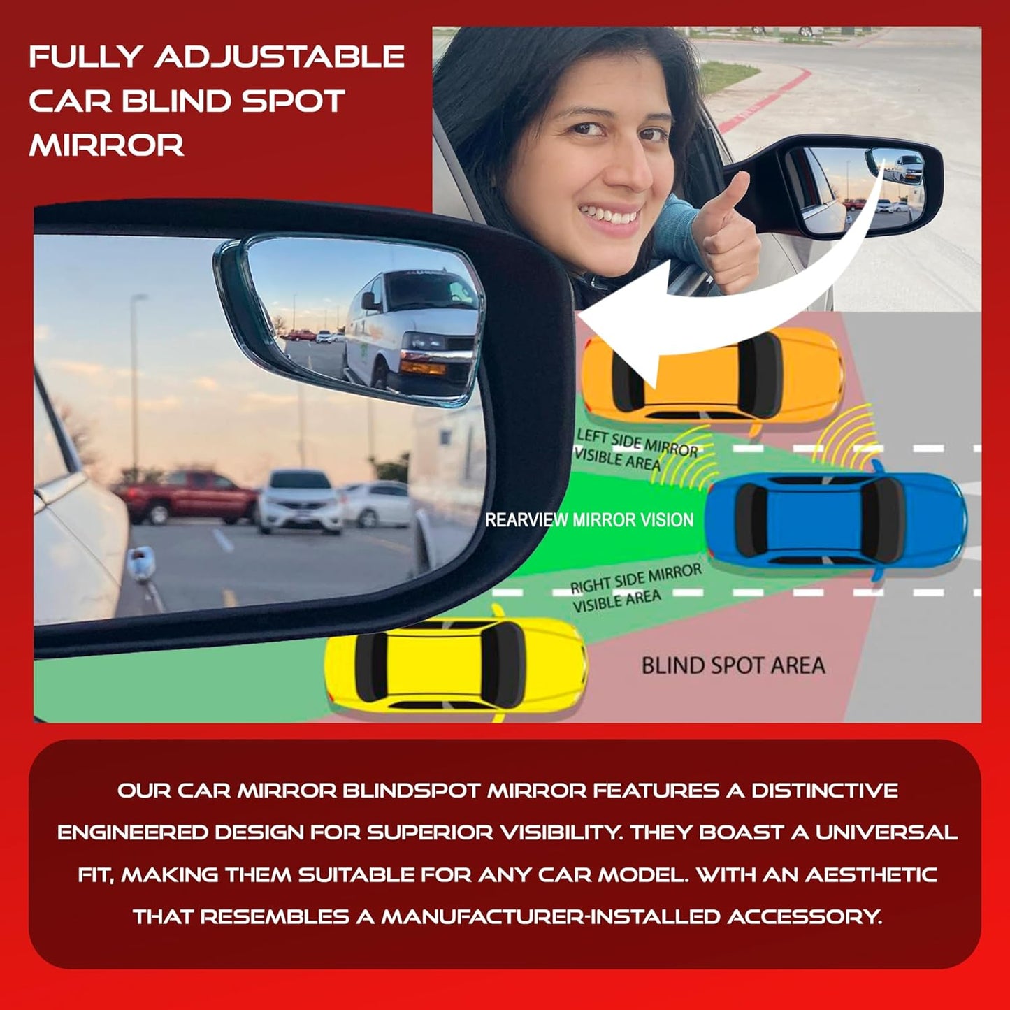 Model: OEM202 Frameless OEM like Blind Spot Mirrors