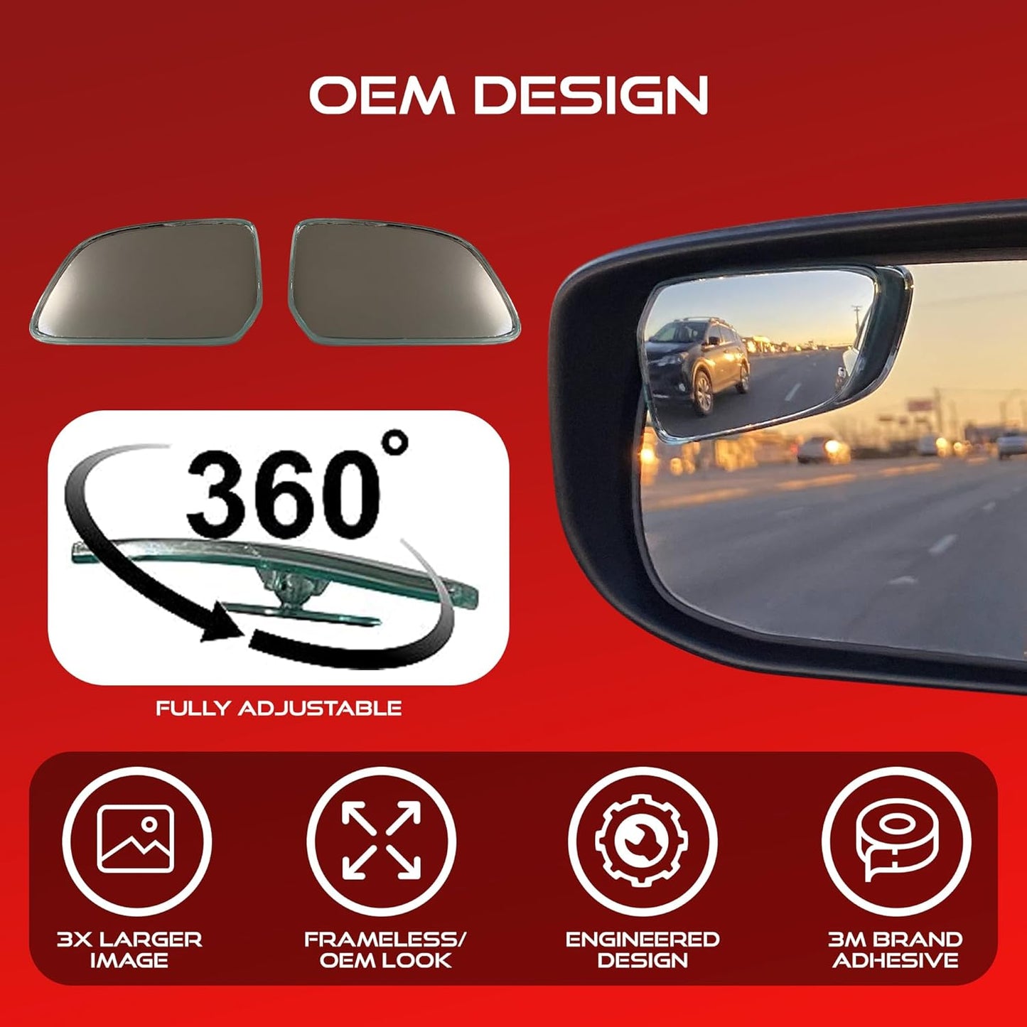 Model: OEM202 Frameless OEM like Blind Spot Mirrors